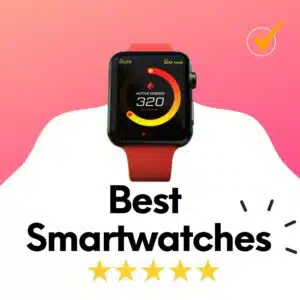 red colored digital smartwatch