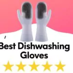 gray colored dishwashing gloves