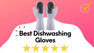 gray colored dishwashing gloves
