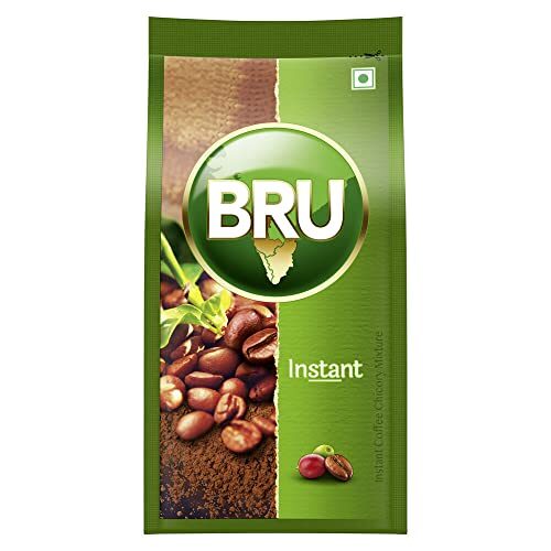 BRU Instant Coffee Powder Bag 200g Pouch, Roasted Arabica & Robusta Ground Coffee Beans From South India - Rich & Strong Blend Of Coffee & Chicory