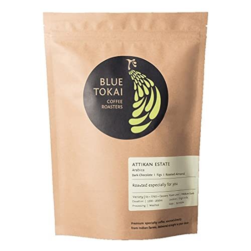 Blue Tokai Coffee Attikan Estate - Medium Dark Roast ( Moka Pot ) 250 g | Made with 100% Specialty Grade Arabica Freshly Roasted Ground Coffee