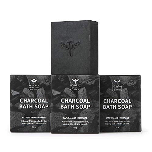 Bombay Shaving Company Activated Bamboo Charcoal Bath Soap for Deep Clean and Anti-pollution Effect, 125g (Pack of 3) | Made in India