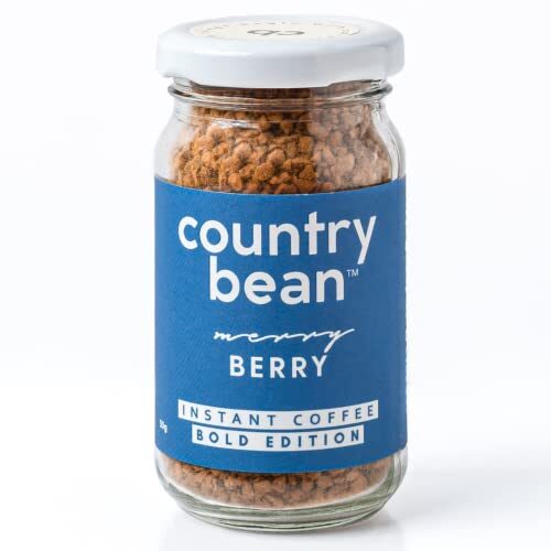Country Bean Berry Instant Coffee Powder | 100% Arabica, Freeze-dried, Flavoured coffee, 50 G (25 Cups)