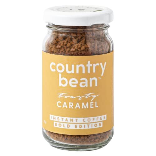 Country Bean Caramel Instant Coffee Powder | 100% Arabica, Freeze-dried, Flavoured coffee, 50 G (25 Cups)