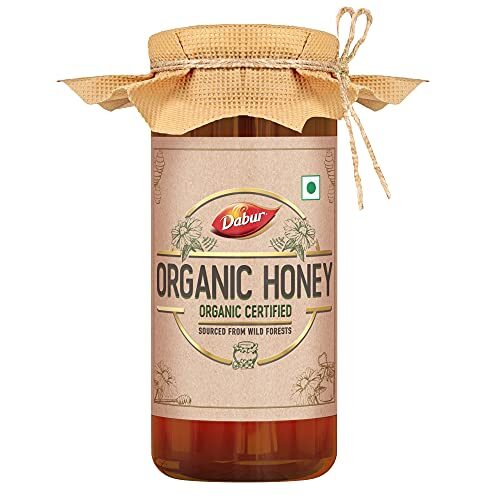 Dabur Organic Honey 300g| 100% Pure | Raw| Unfiltered|Unprocessed|NPOP Certified Honey with No Added Sugar