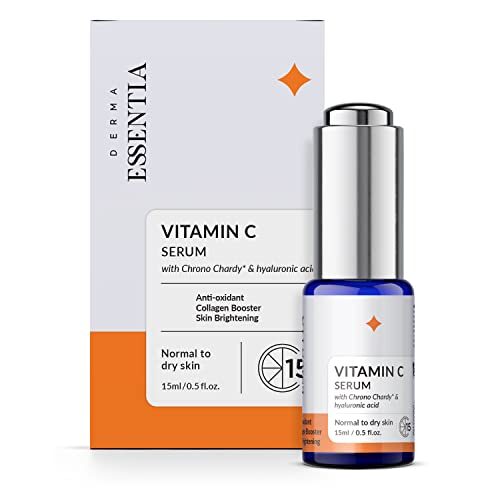 Derma Essentia 15% Vitamin C Face Serum for Glowing Skin With MandarinClear, Japanese Chrono Chardy, HA & Ceramides | Collagen Booster | All Skin Type |15ml