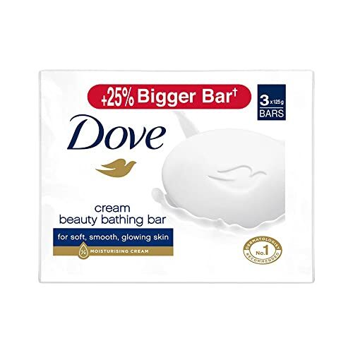 Dove Cream Beauty Bathing Bar 125 g (Combo Pack of 3) With Moisturising Cream for Softer, Glowing Skin & Body - Nourishes Dry Skin more than Bar Soap