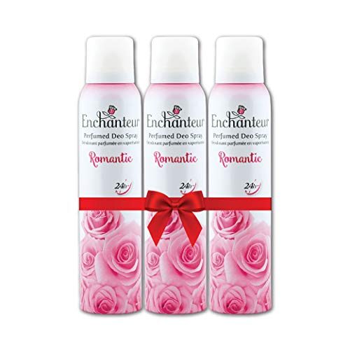 Enchanteur Romantic Perfumed Deo Spray for Women infused with real French Perfume, 150 ml (Pack of 3)