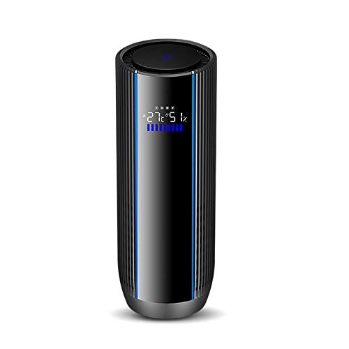 GoMechanic Carbon C4 Low Noise Air Purifier with 1 Year Warranty Advanced Dual Layer HEPA Active Carbon Filter with Digital Display for All Cars