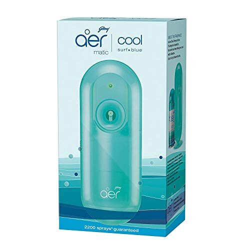 Godrej aer Matic Kit - Automatic Air Freshener spray with Flexi Control | Cool Surf Blue (225ml)