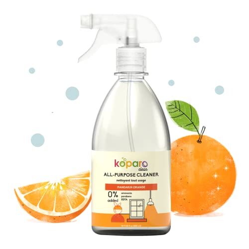 Koparo Clean All Purpose Natural Cleaner Liquid Spray For Bathroom, Kitchen And Glass With Refreshing Aroma Of Mandarin Orange | Child & Pet Safe, Eco- Friendly, Plant Based | 500 ml - Pack of 1