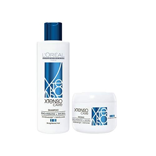 L'Oréal Professionnel Xtenso Care Shampoo + Masque Combo Pack | For straightened hair | Smoothens, nourishes and strengthens hair | With Pro-Keratin and Incell