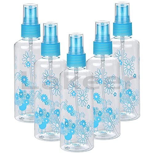 Lakeer Plastic Refillable Empty Fine Mist Sprayer Bottles (Colour May Vary, 100 ml) - Set of 5