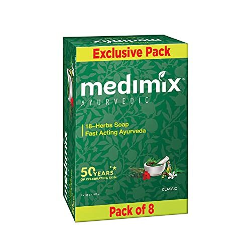 Medimix Ayurvedic Classic 18 Herbs Soap, 125 g (Pack of 8)
