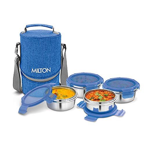 Milton Chic 4 Stainless Steel Tiffin Box, Set of 4, Blue
