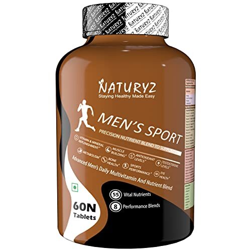 Naturyz Men's Sport Advanced Daily Immunity Supplement Specialized Multivitamin Tablet -Pack of 60 count