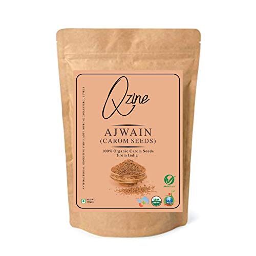 Qzine 100% Certified Organic Ajwain (Carom Seeds) - 100 Grams