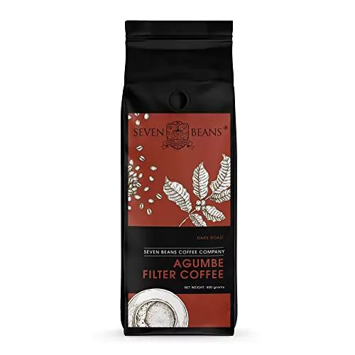Seven Beans - Agumbe South Indian Filter Coffee Powder - Coffee: 70%, Chicory: 30%, 500 GMS (Dark Roast) (Pack of 1)