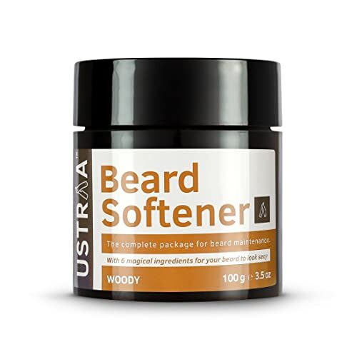 USTRAA Beard Softener Balm Woody - 100g - Softens and nourishes your beard without Sulphates or Parabens, Long lasting moisturization and shine for a nourished, itch-free beard