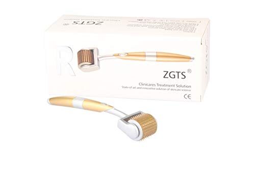 ZGTS Professional Gold Plated 192 Needles Titanium Alloy Derma Roller, Gold, 1.0mm