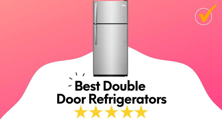 a double door refrigerator in the kitchen