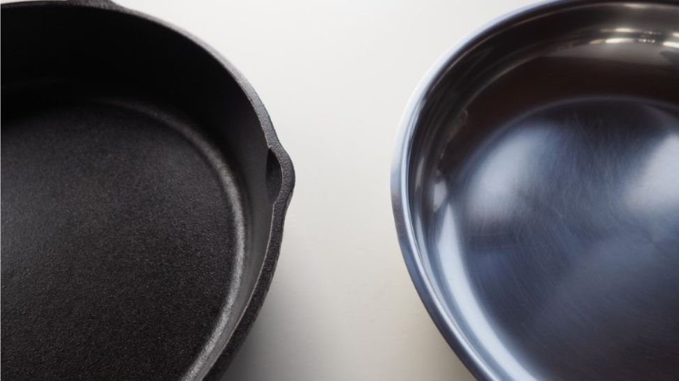 cast iron skillet vs iron frying pan for healthy cooking