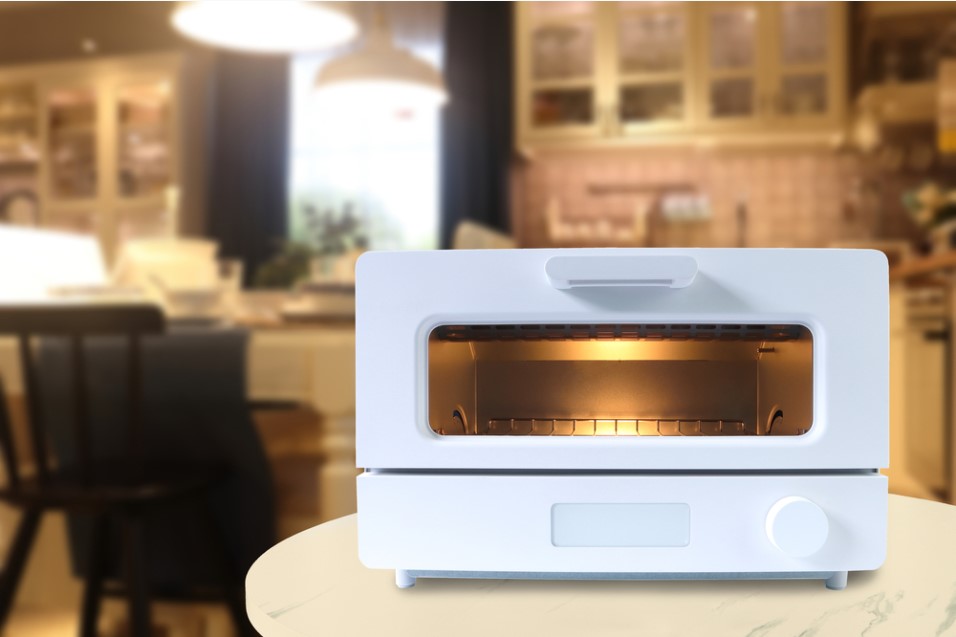 a white colored convection toaster