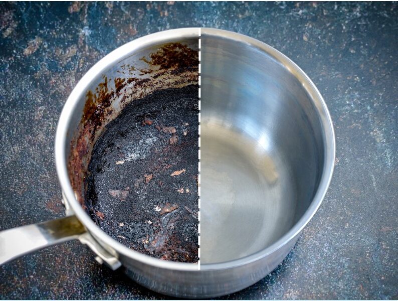 a burnt pot