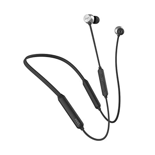 Mivi Collar Flash Pro Bluetooth Earphones with mic, 72 Hours Playback Time, Dual Battery, Made in India. Neckband with Powerful Bass, Rich Sound, Fast Charging, Premium Finish(Black)