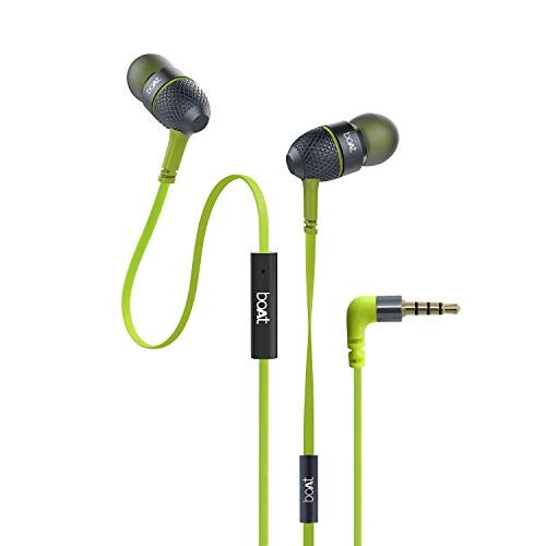 boAt Bassheads 220 Wired in Ear Earphones(Indi Lime)