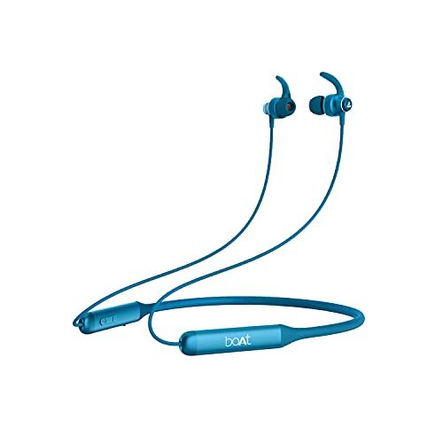 boAt Rockerz 335 Bluetooth Wireless in Ear Earphones with Qualcomm Aptx & CVC, Upto 30 Hours Playback, ASAP Charge, Signature Sound, Ipx5 and Btv5.0 with Mic (Blue Ocean)