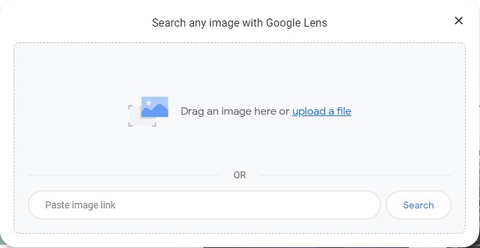 google lens search option from search bar