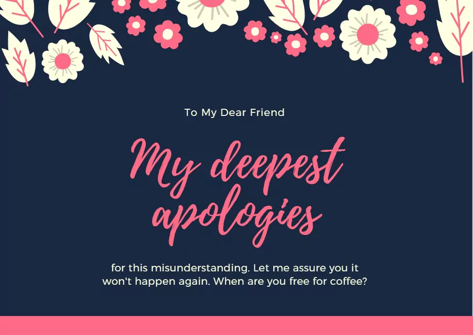 apology letter to an awful friend