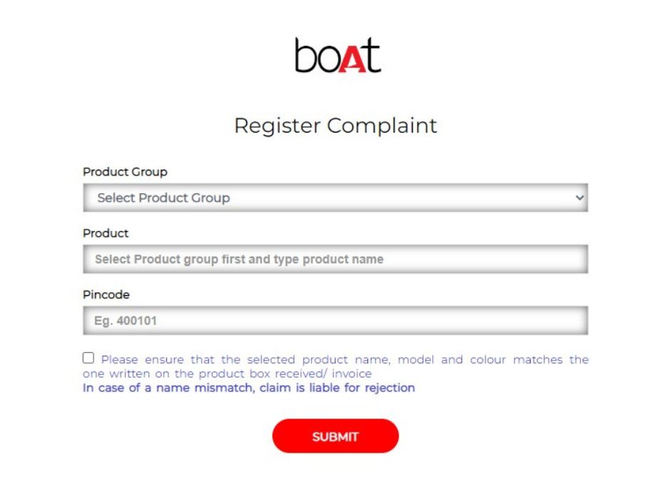boat warranty claim registration page
