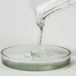 clear glue in a vessel