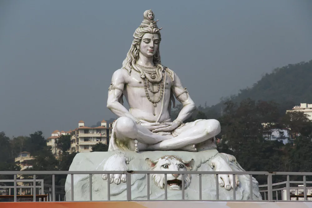 a sculpture of hindu god lord shiva