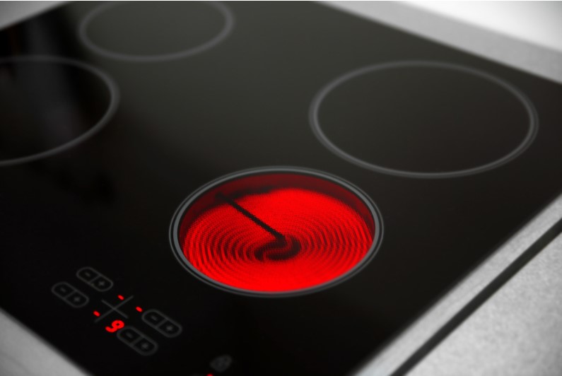 electric hob closeup of induction stove