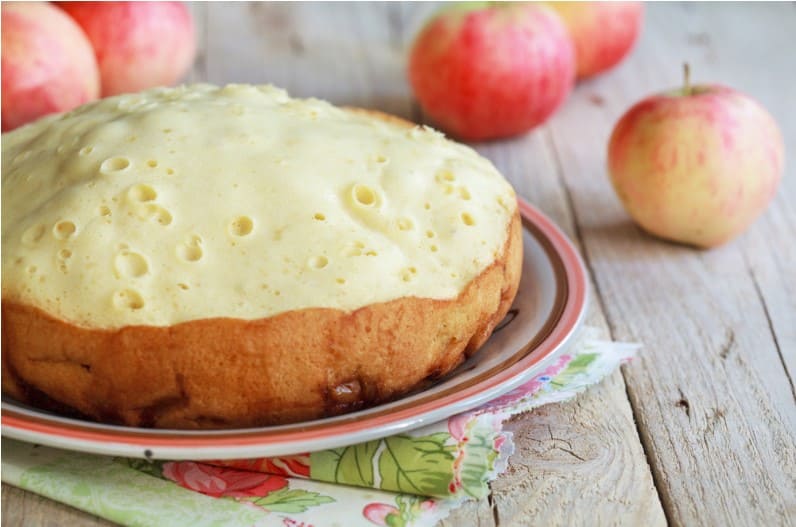 an apple cake cooked in cooker