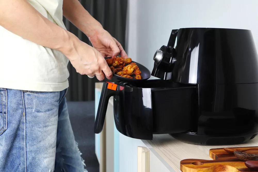 preparing the air fryer for use