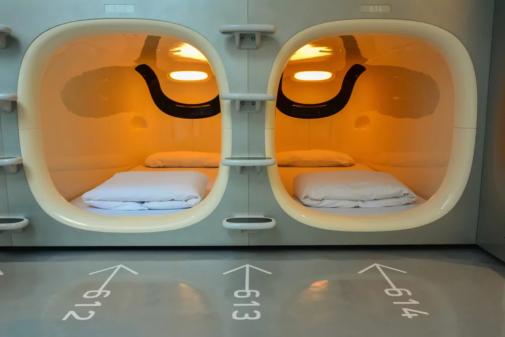 Two sleeping pods capsules.