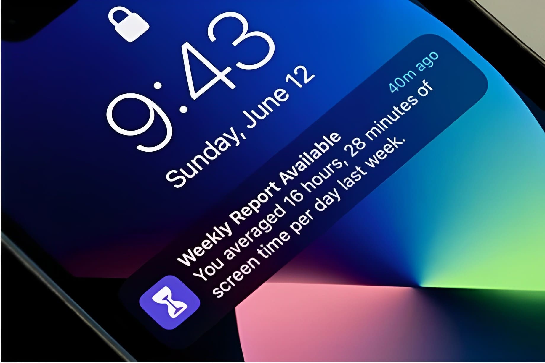 screen time control notification report on iphone