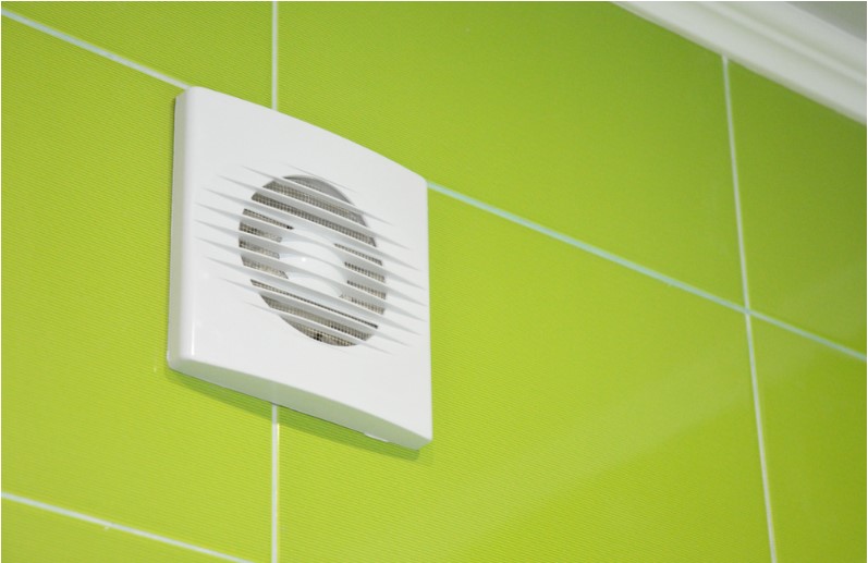 bath vent fan with green tiles wall white bathroom ventilation system