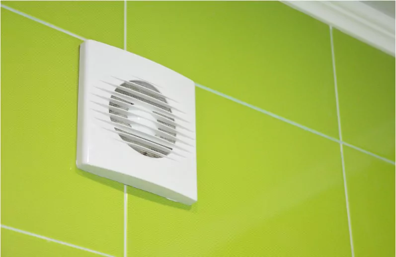 bath vent fan with green tiles wall white bathroom ventilation system