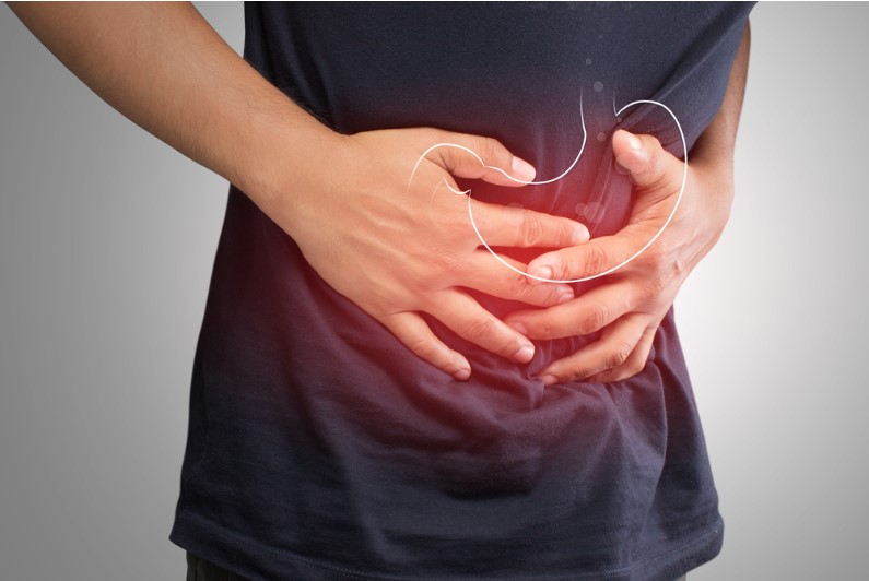 human gastritis man stomach problem concept