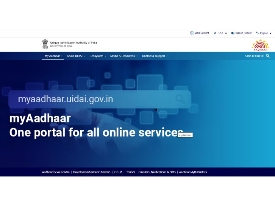 uidai official website homepage