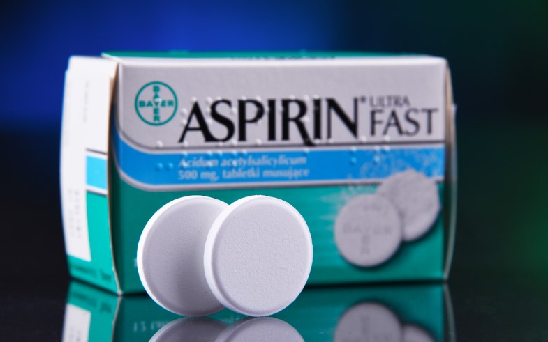 package of aspirin brand of popular medication