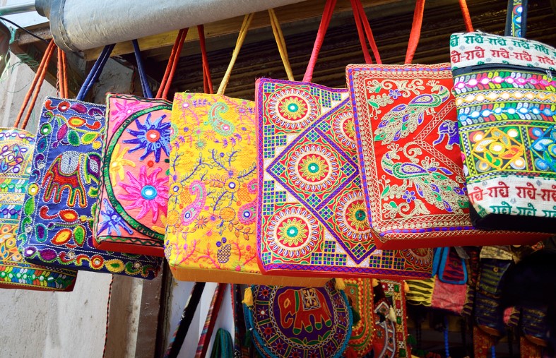 multi color embroidery cloth bag at new market kolkata