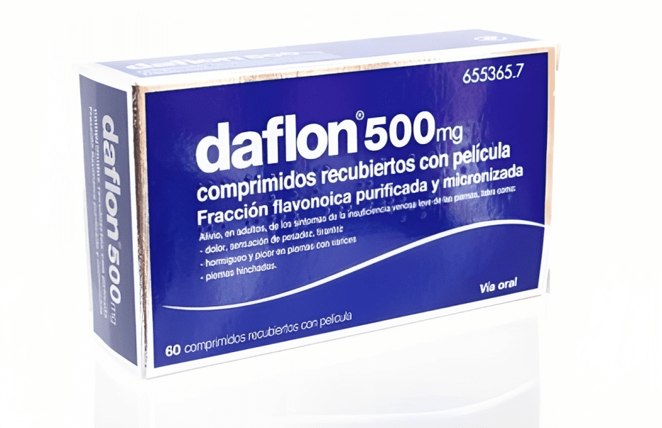 box of daflon coated tablets a micronized purified flavonoid fraction containing diosmin and other flavonoids expressed as hesperidin
