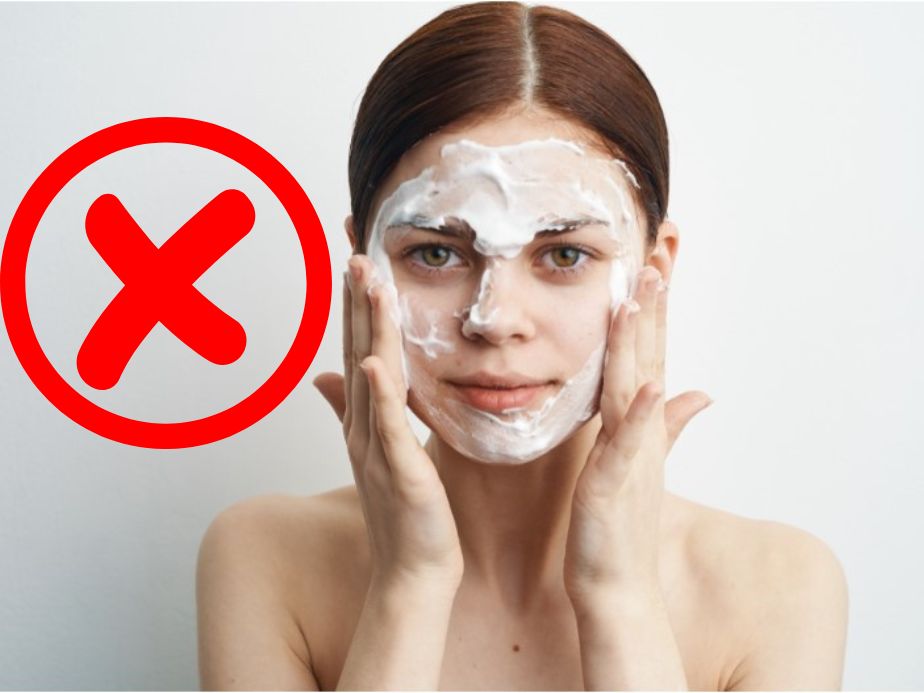 no to applying soap to face directly