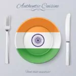 plate with indian flag and cutlery